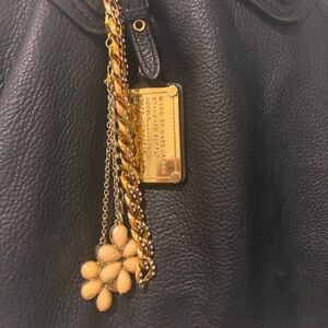 Bag Charm /  Floral Glam Handmade Bag Charm / Gold Accents